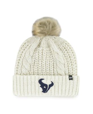 '47 Brand - Women's Cream Houston Texans Meeko Cuffed Knit Hat with Pom