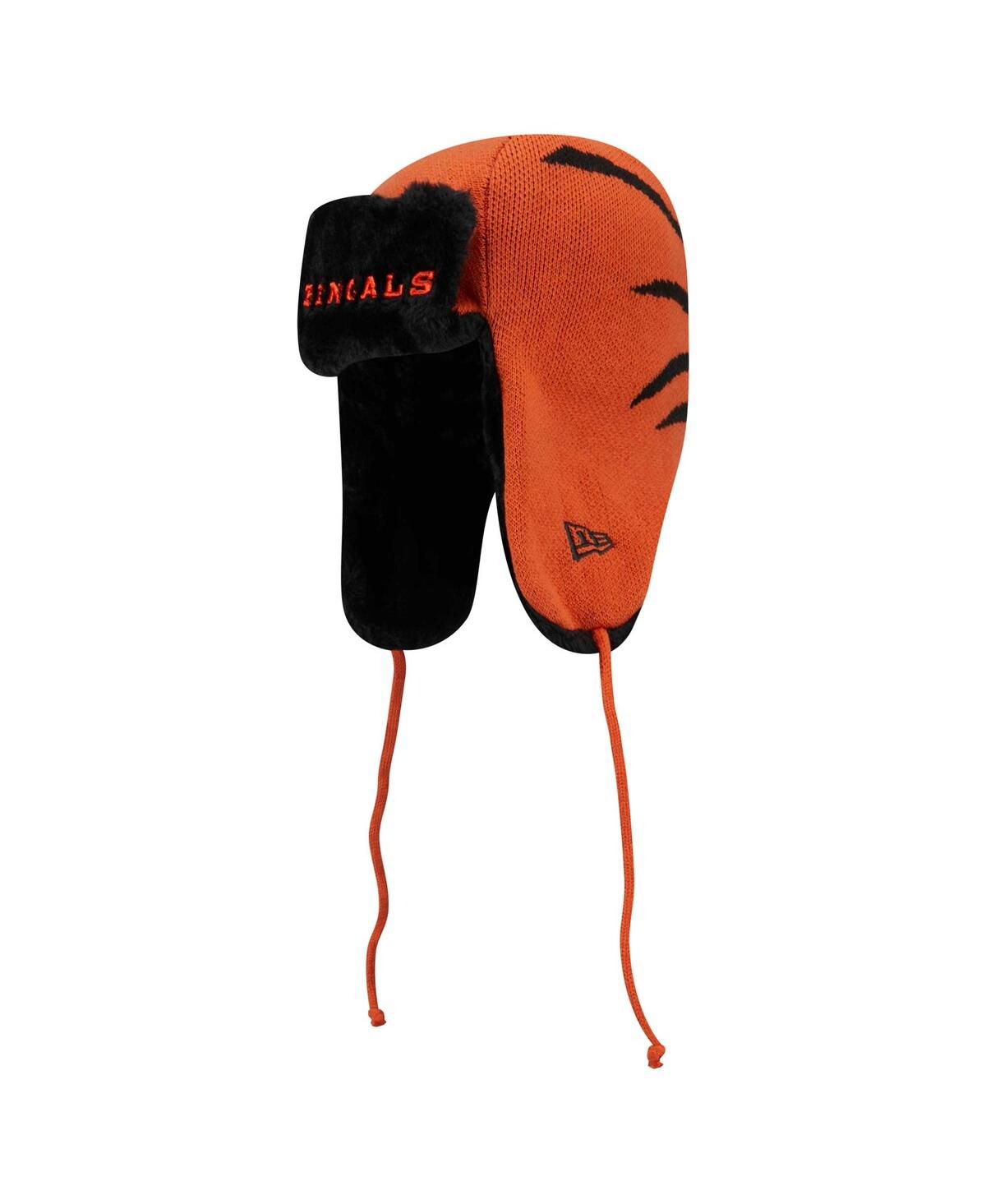 Мужская оранжевая вязаная шапка Cincinnati Bengals Helmet Head Trapper