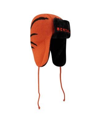 Men's Orange Cincinnati Bengals Helmet Head Trapper Knit Hat