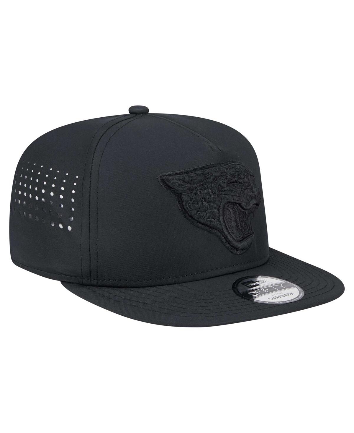 NEW ERA MEN'S BLACK JACKSONVILLE JAGUARS HYDRO A-FRAME 9FIFTY SNAPBACK HAT 