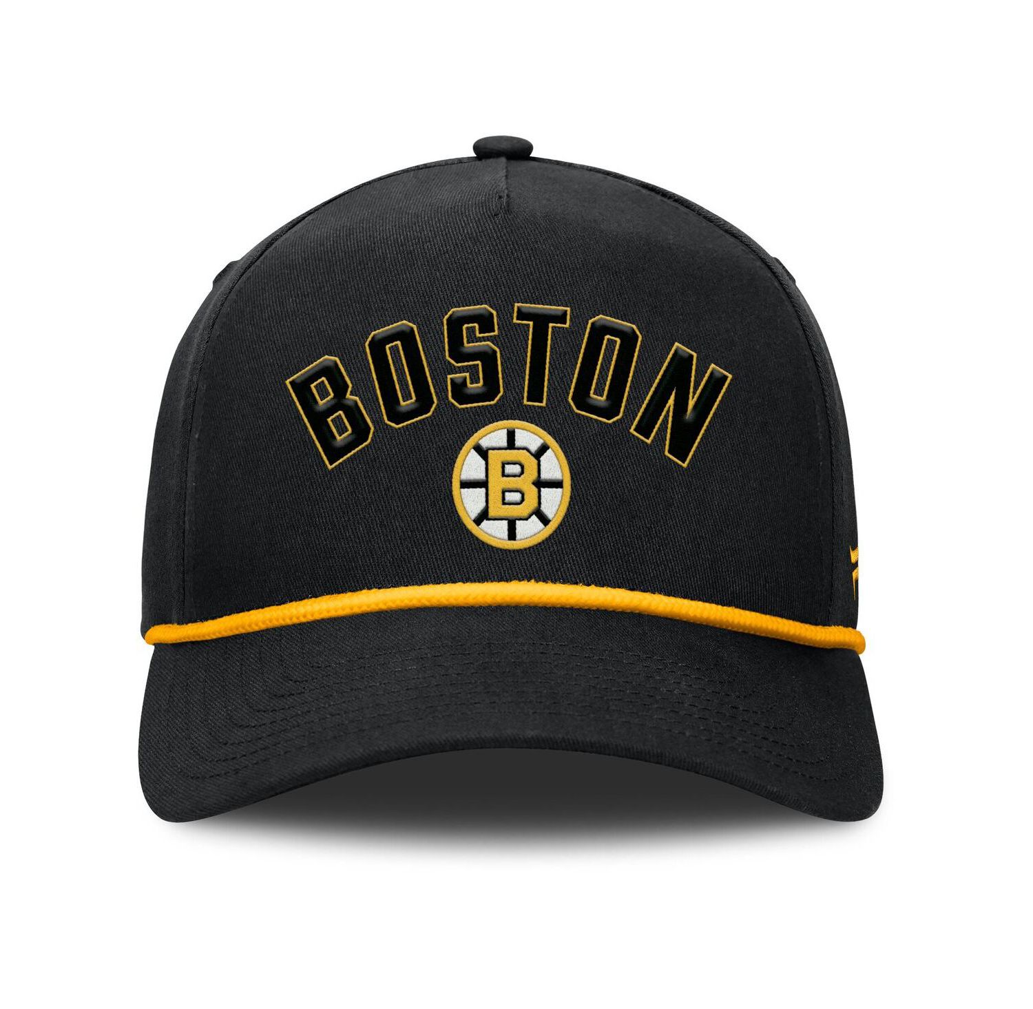 Men's Black Boston Bruins Decades Collection A-Frame Rope Adjustable Hat