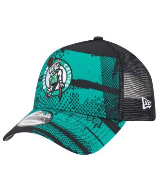 Men's Black/Kelly Green Boston Celtics Tip Off A-Frame Trucker 9FORTY Adjustable Hat
