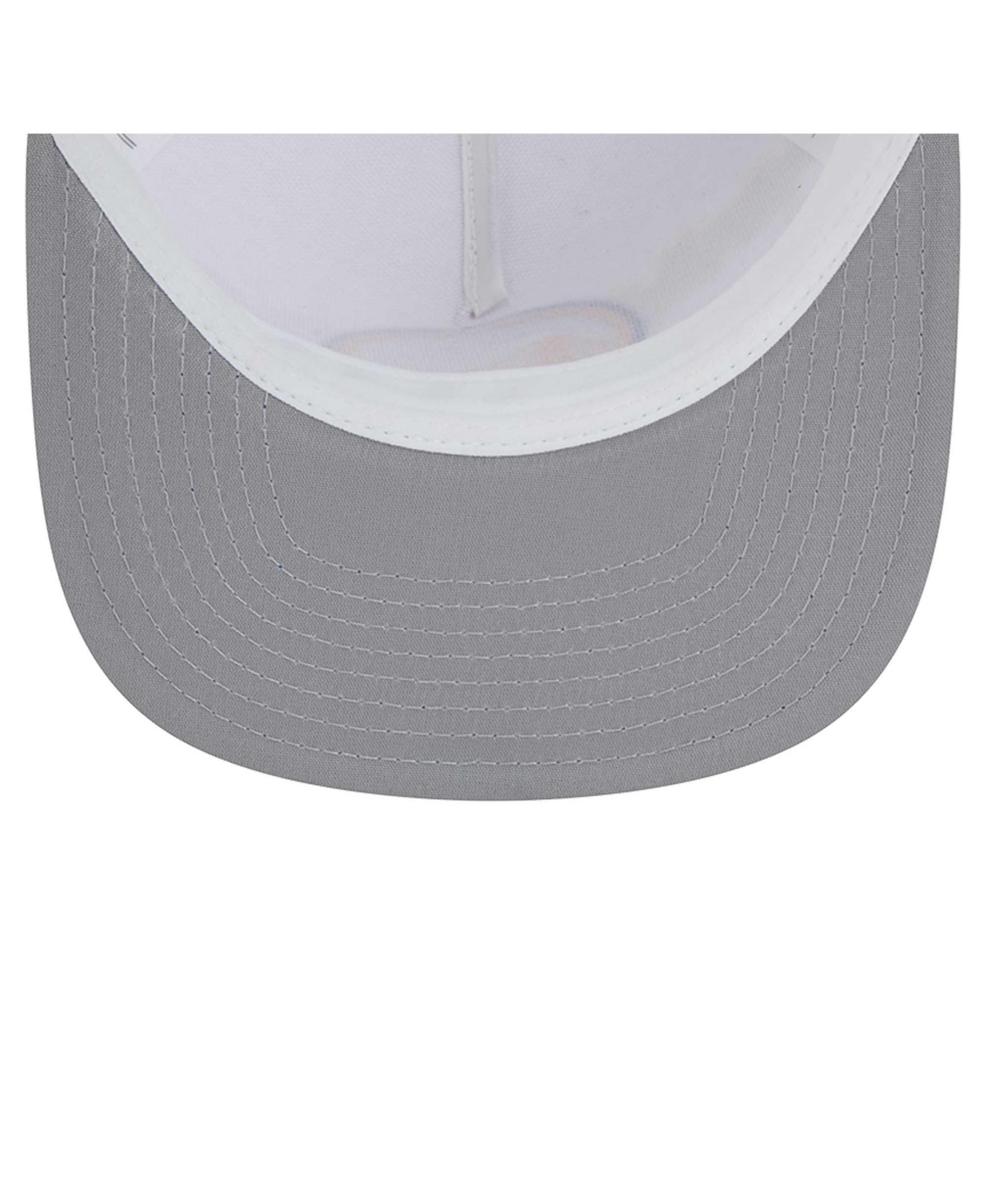 NEW ERA MEN'S WHITE/ROYAL GOLDEN STATE WARRIORS DIP-DYE 9FIFTY A-FRAME TRUCKER SNAPBACK HAT 