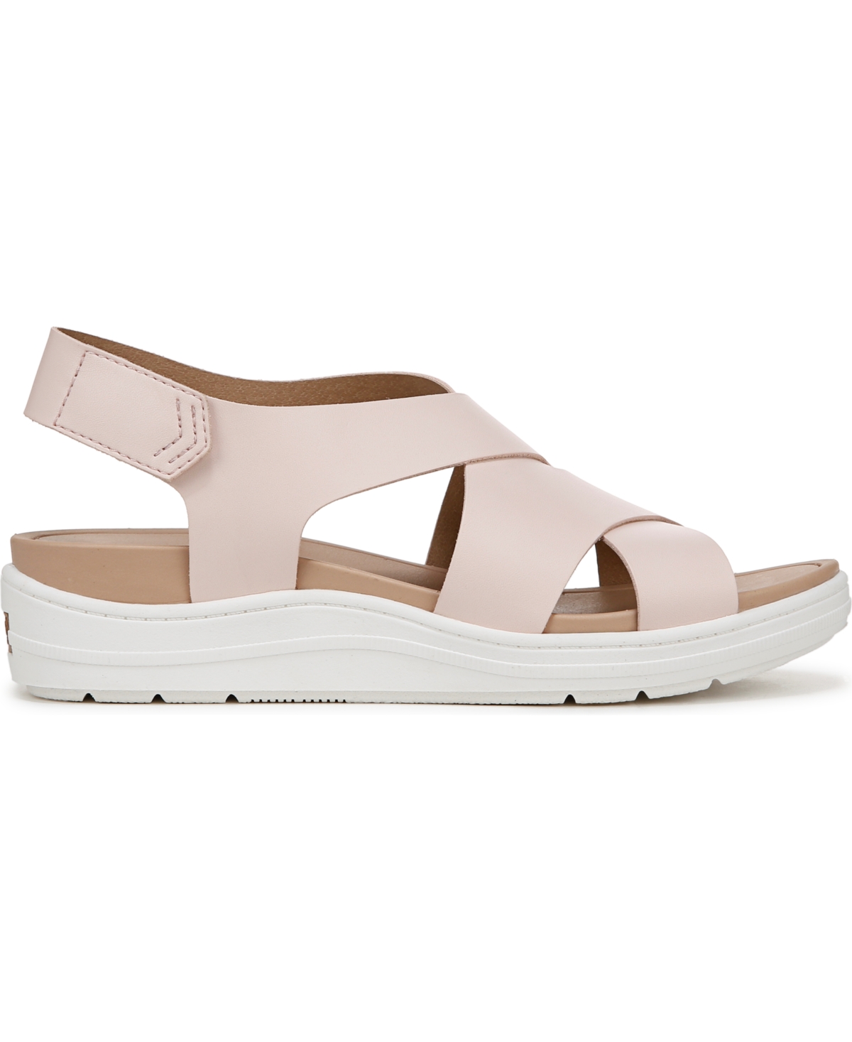 Shop Dr. Scholl's Women's Time Off Sea Slingback Wedge Sandals In Blush Pink Faux Leather