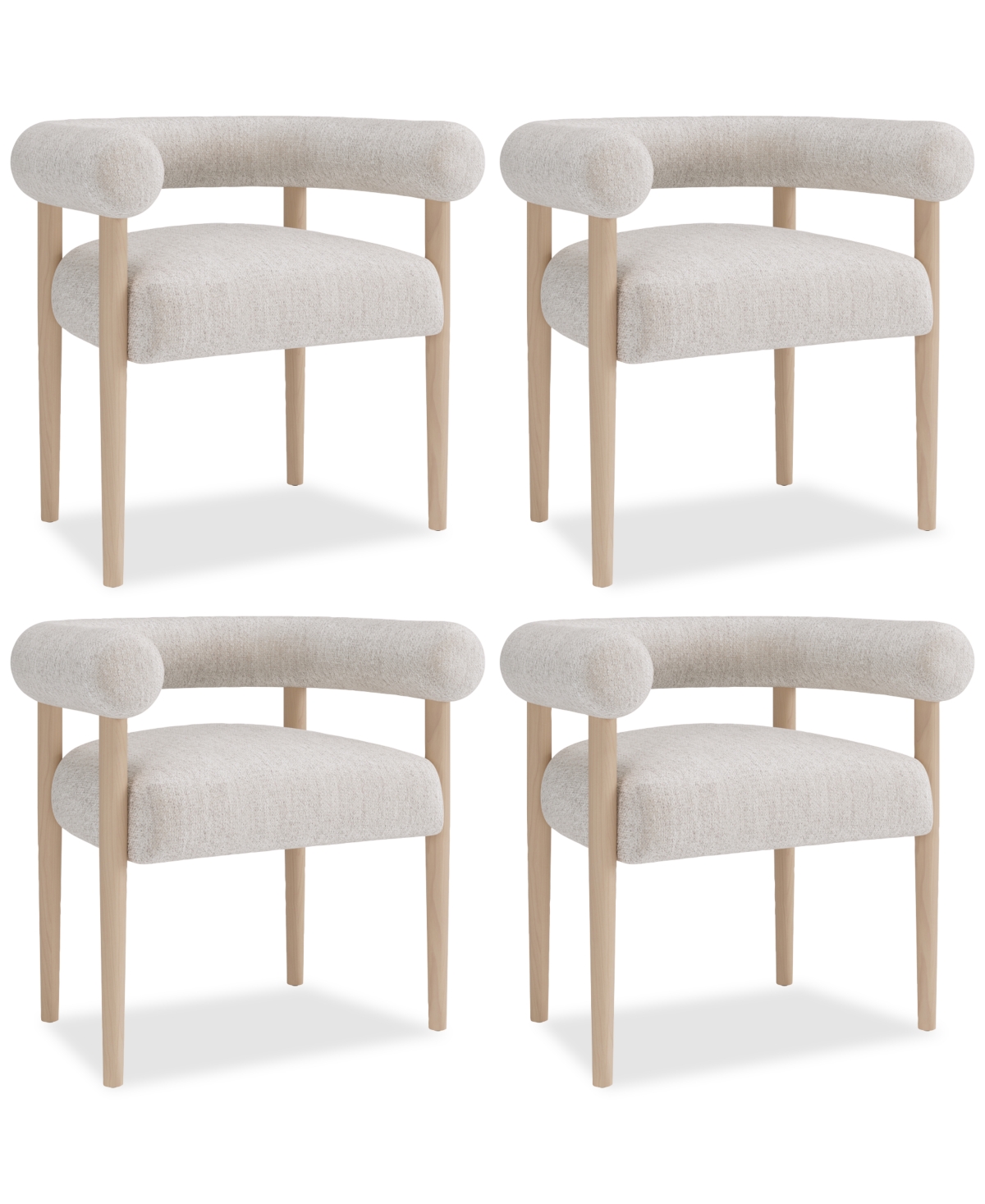 MACY'S LUNARE 4-PC. ROLLED BACK CHAIR SET, CREATED FOR MACY'S 