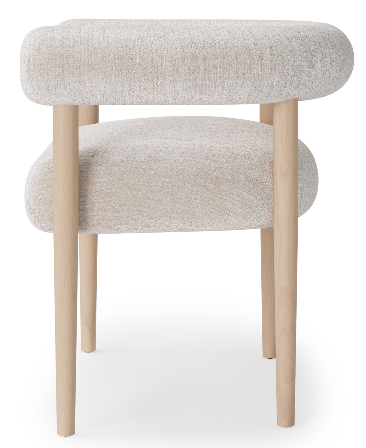 Macy's Lunare Rolled Back Dining Chair In White Sand