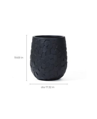 Black Beehive Round 19.7-Inch Tall Planter