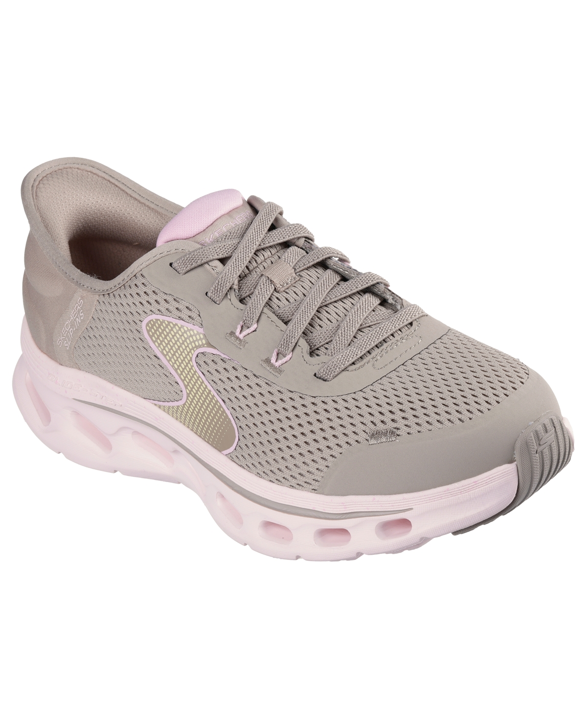 Shop Skechers Women's Go Walk Glide-step 2.0 Dani Athletic Walking Sneakers In Taupe,pink