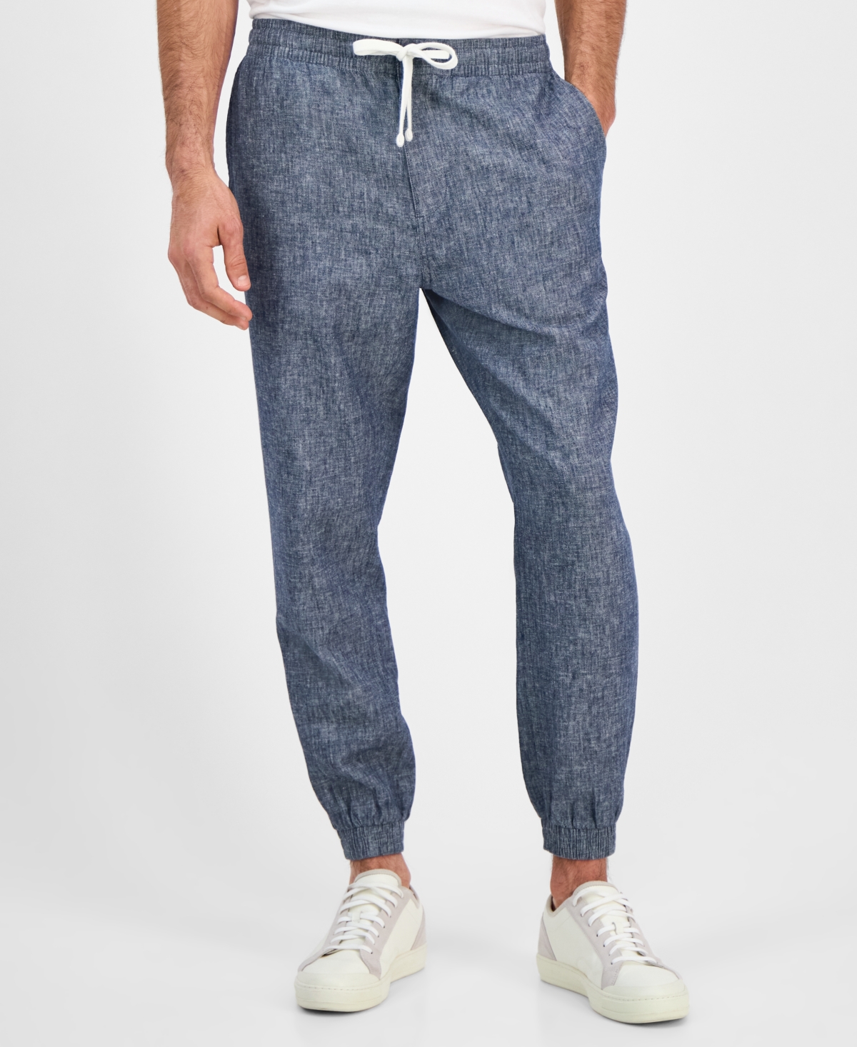 Sun + Stone Men's Linen Joggers, Exclusively At Macy's In Basic Navy