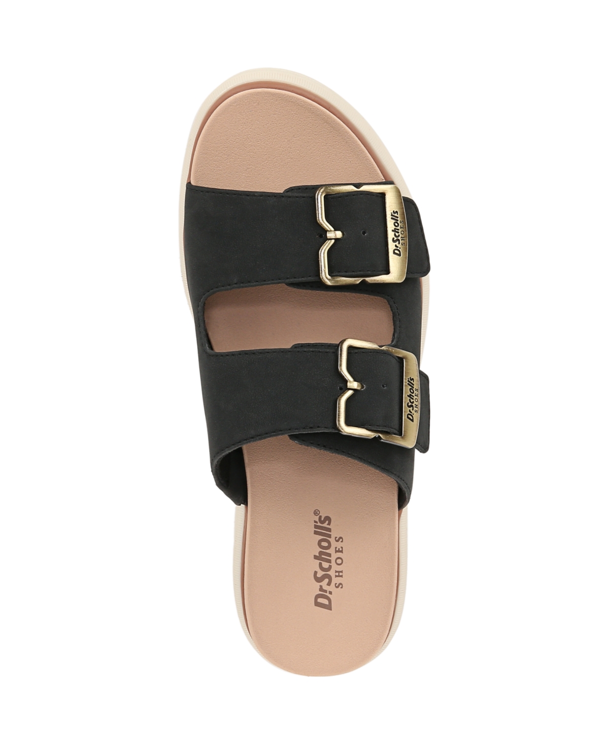 Shop Dr. Scholl's Women's Nice Day Max Og Slide Wedge Sandals In Black Faux Leather