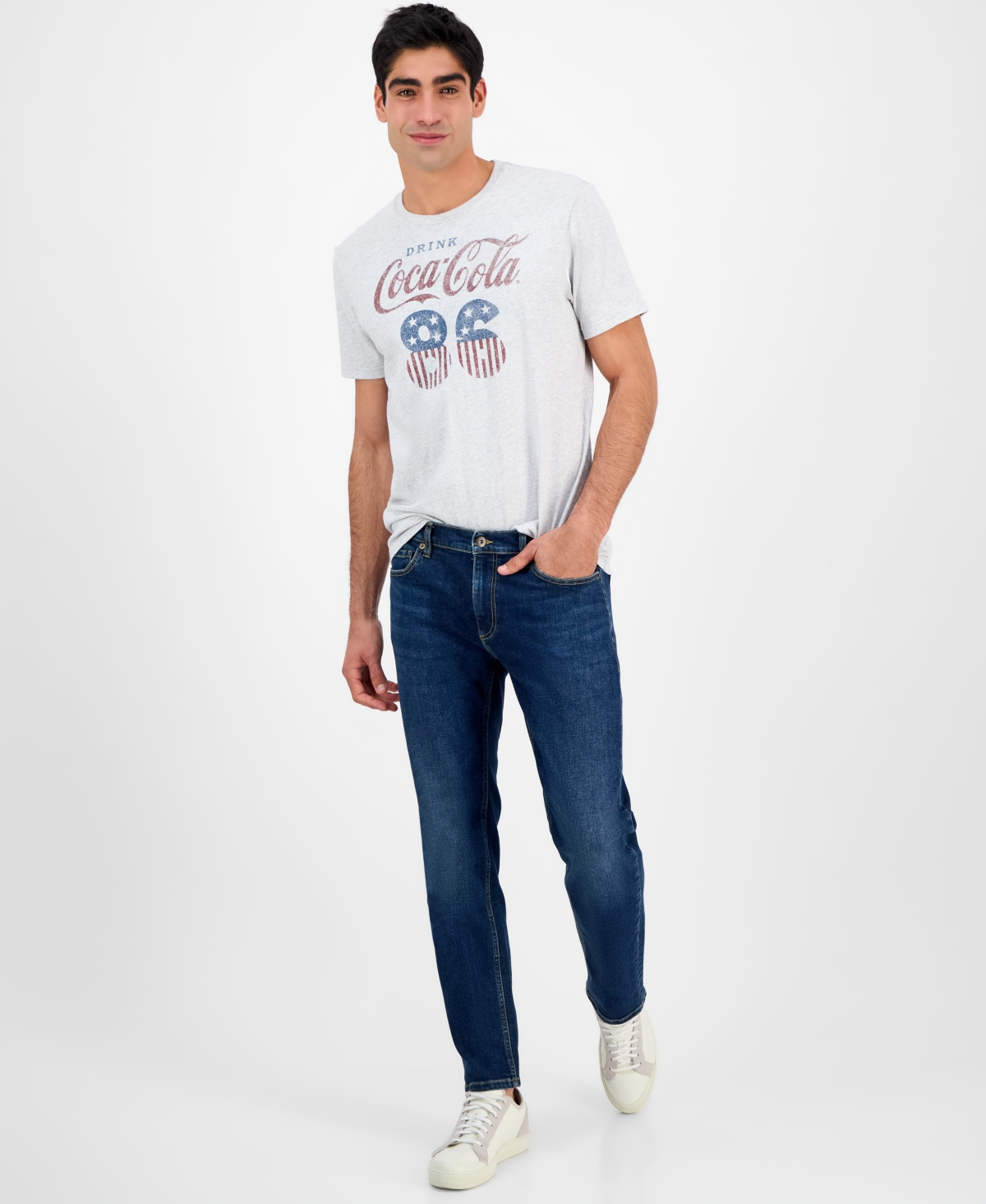 Shop Sun + Stone Men's Coca-cola 86 Regular-fit Graphic T-shirt, Exclusively At Macy's In Heather Gray