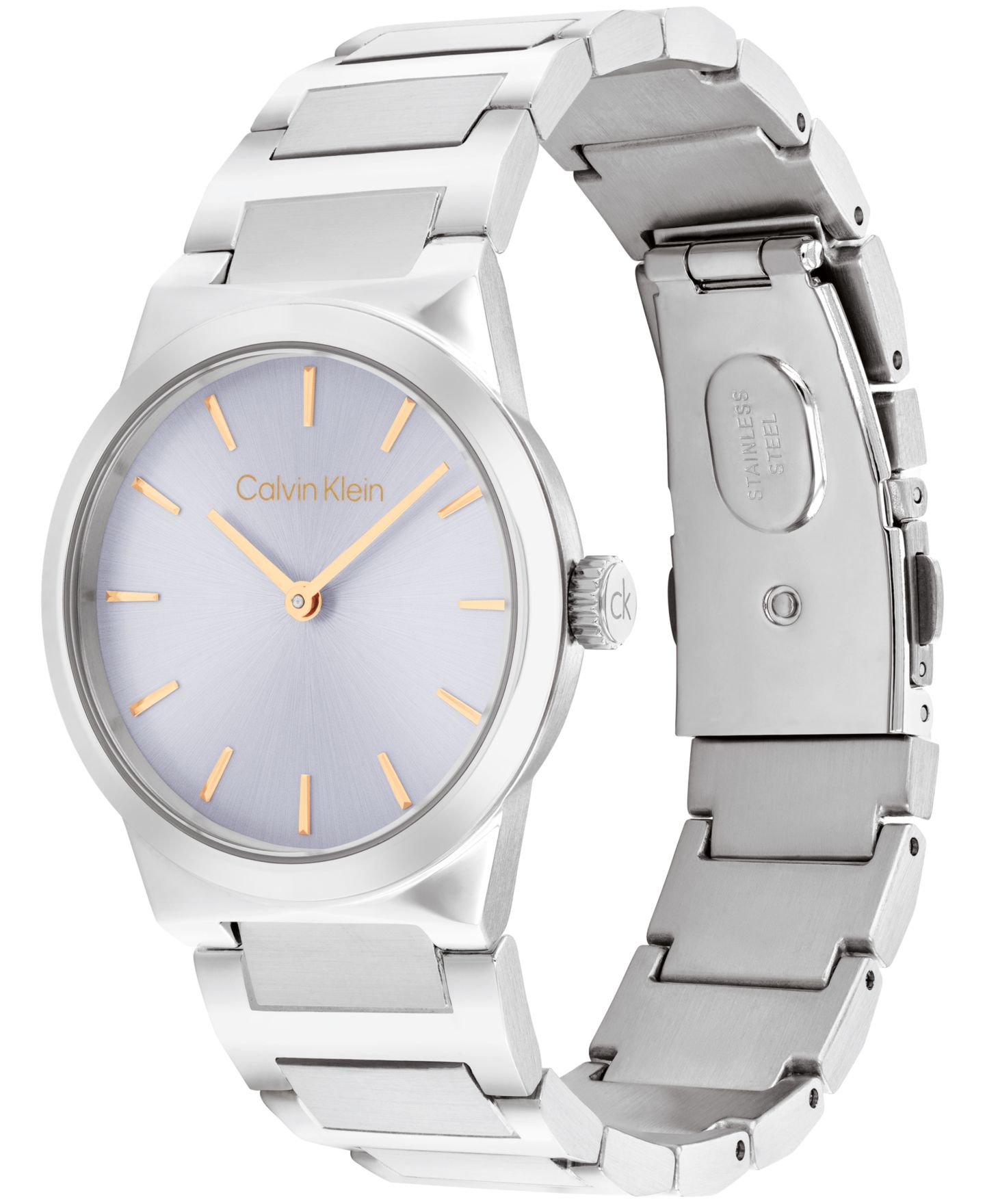 Женские часы Calvin Klein CK Linear Elegance Silver Tone Stainless Steel Bracelet Watch, 32mm — фото 2