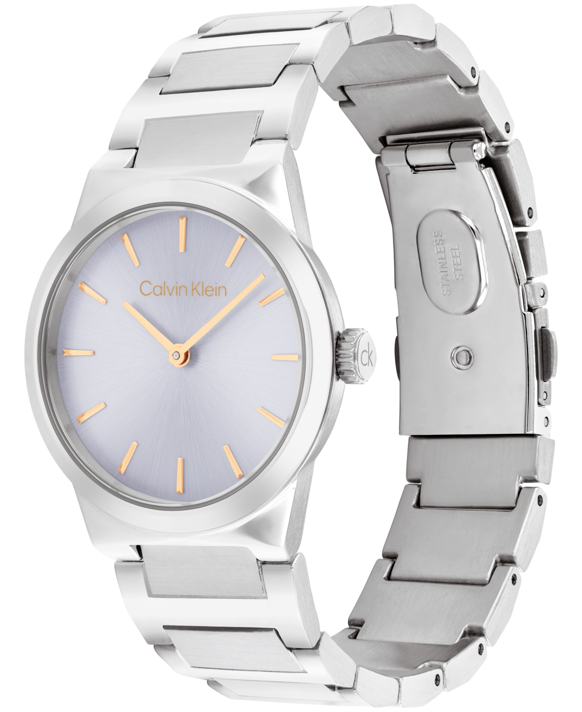 Calvin Klein Women's Ck Linear Elegance Silver Tone Stainless Steel Bracelet Watch, 32mm