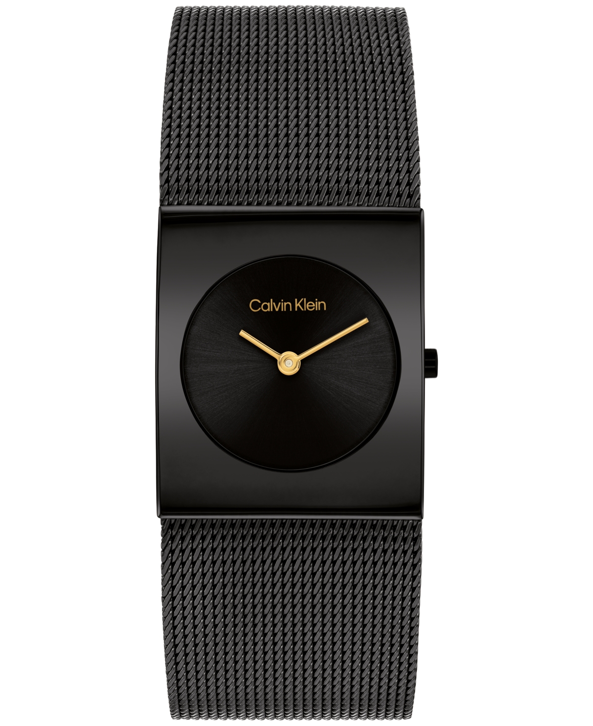 Calvin Klein Women's Ck Pulse Black Ionic Plated Mesh Bracelet Watch, 26.4mm In Black