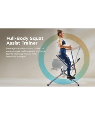Sunny & Health Fitness Row-N-Ride Smart Squat Assist Trainer, Included SunnyFit App Connection