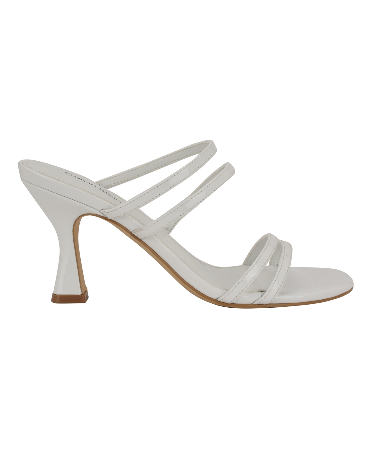 Calvin Klein Women's Jayla Strappy Tapered Heel Sandals In White Patent