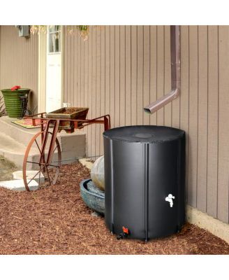 Folding Rain Barrel Water Collector for Space-Saving and Efficient Water Storage