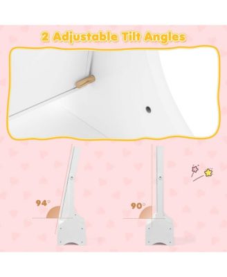 Kids Vanity Set Princess Makeup Dressing Table & Chair Set with Jewelry Armoire