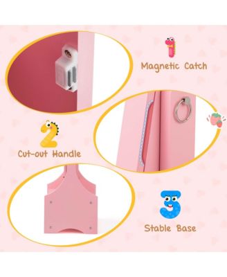 Kids Vanity Set Princess Makeup Dressing Table & Chair Set with Jewelry Armoire