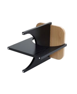 Modern Black and Brown Square Side and End Table