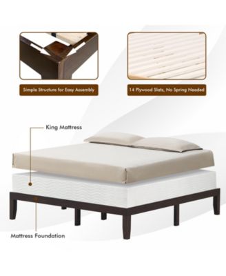14 Inch King Size Wood Platform Bed Frame