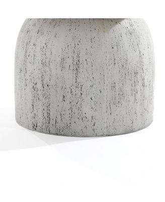 Rustic Indoors and Outdoors Round 15.75-Inch Tall MgO Side Table