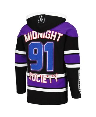 Men's Black/Purple Are You Afraid of the Dark Scare Squad Monster Horror Lace-Up Hoodie