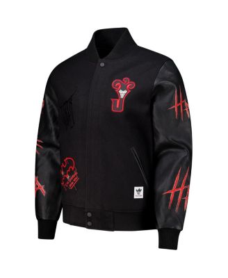 Freeze Max Men's Black Batman Joker Full-Zip Varsity Jacket
