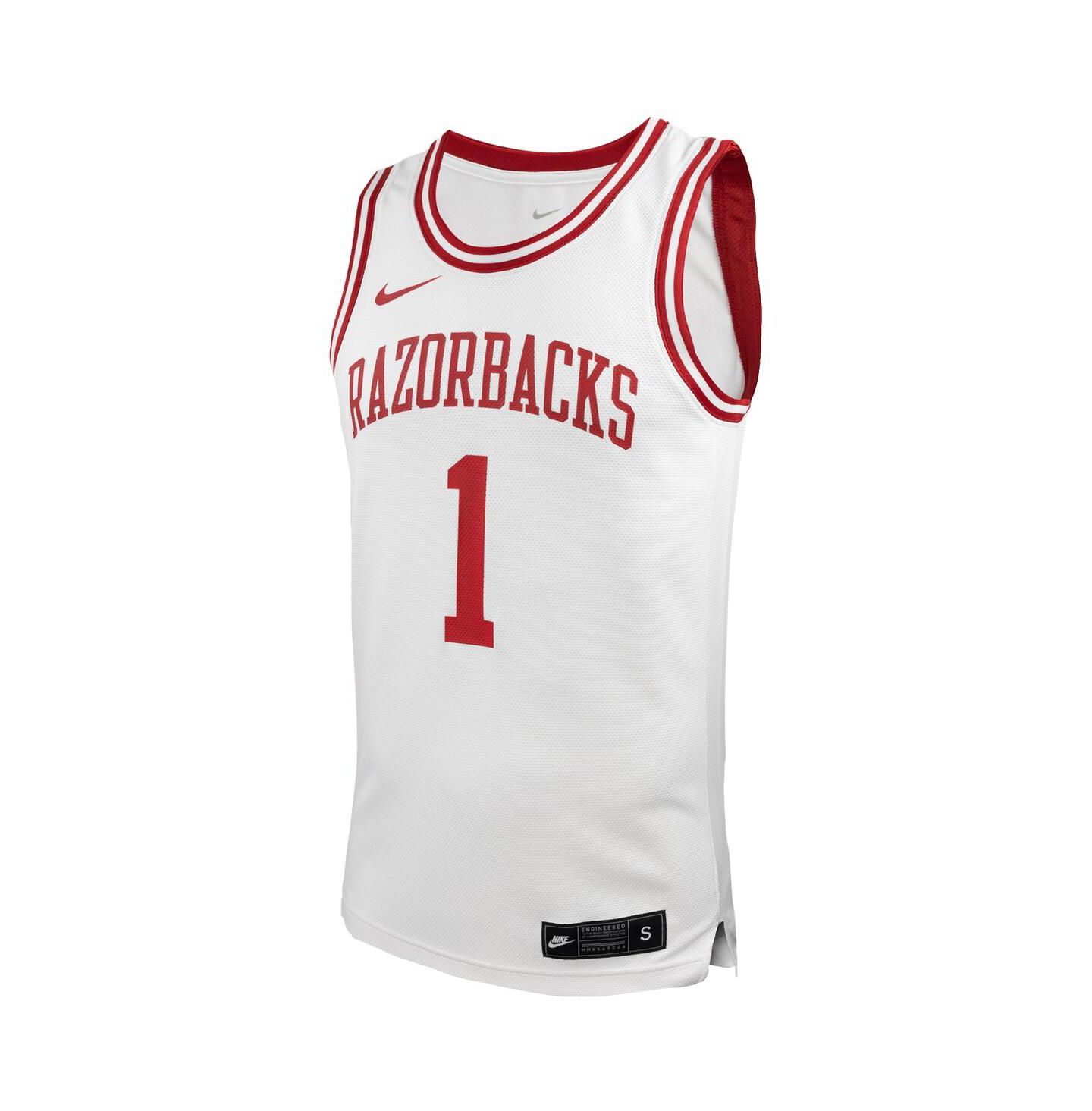 Мужской топ Nike 1 White Arkansas Razorbacks Replica Basketball Jersey — фото 2