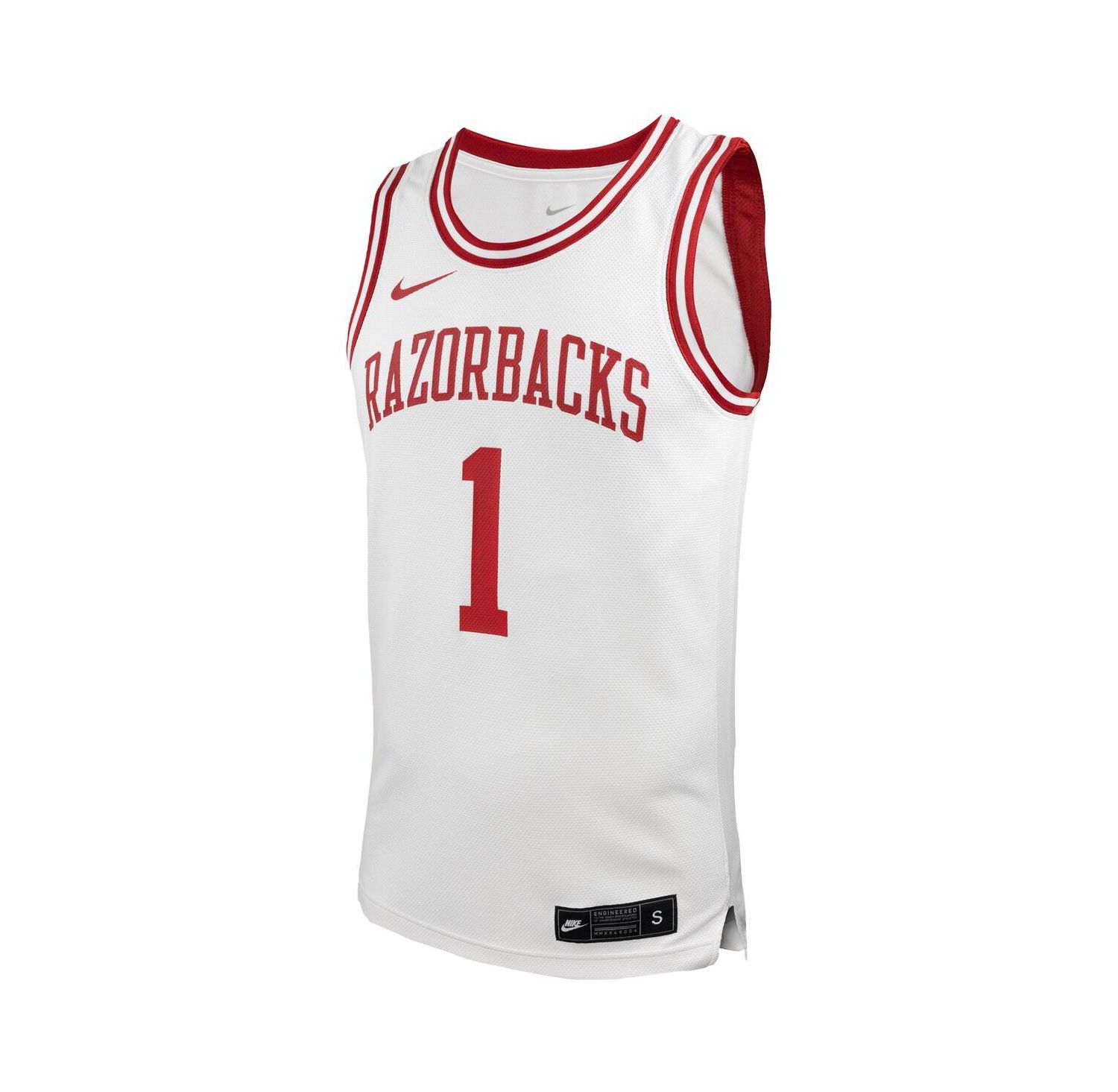 Men's 1 White Arkansas Razorbacks Replica Basketball Jersey