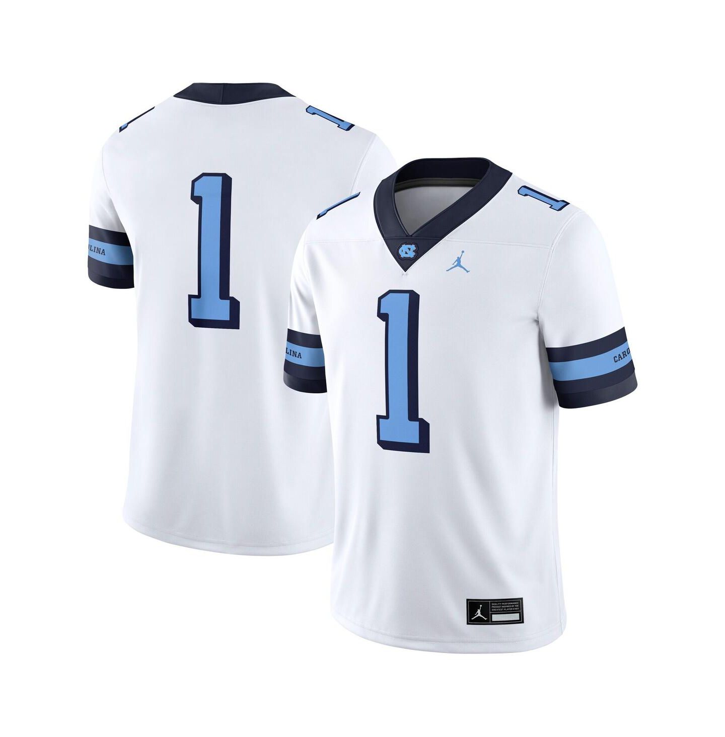 Детские топы Jordan 1 White North Carolina Tar Heels Alternate Game Jersey — фото 1