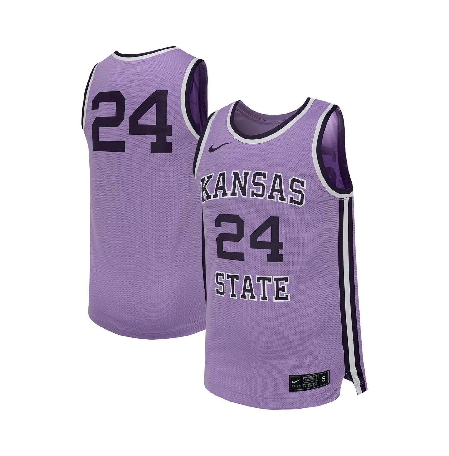 Мужской топ Nike 24 Lavender Kansas State Wildcats Retro Replica Basketball Jersey — фото 1
