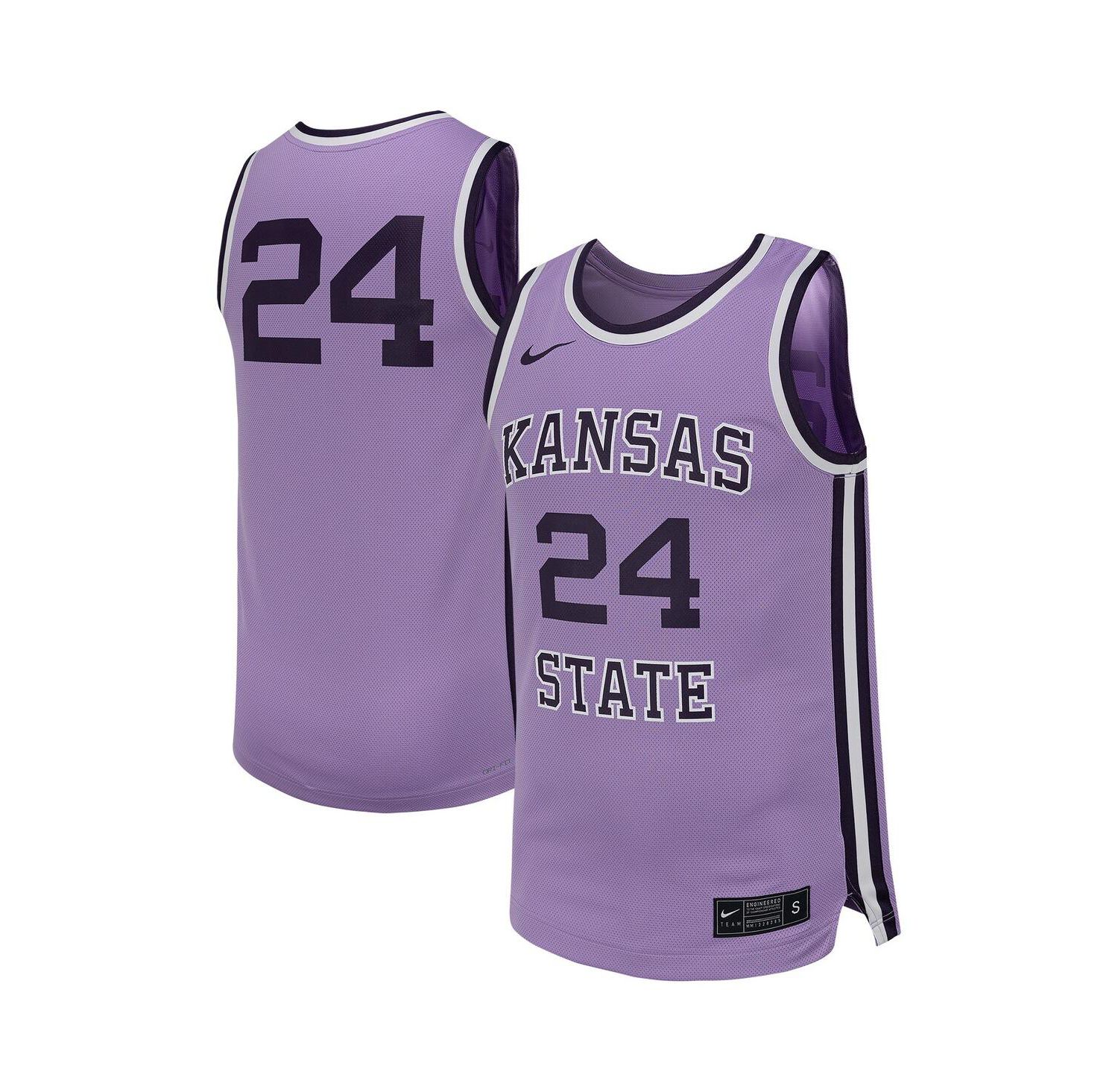 Men's 24 Lavender Kansas State Wildcats Retro Replica Basketball Jersey