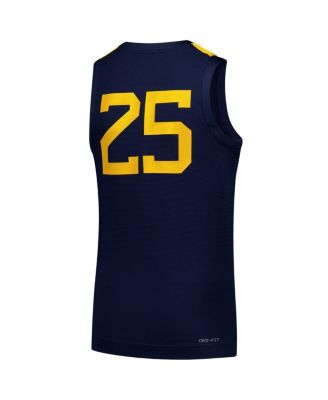 Big Boys and Girls 25 Navy West Virginia Mountaineers Replica Basketball Jersey