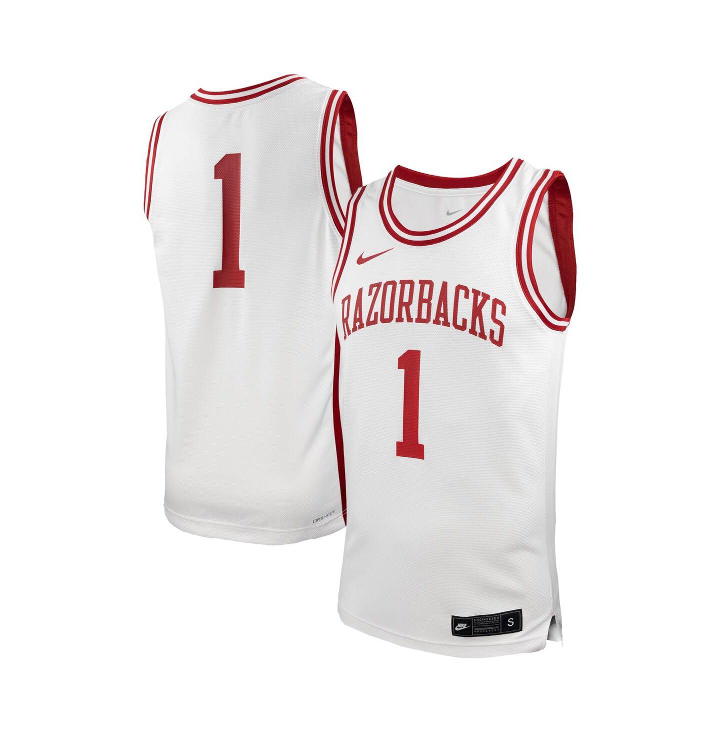 Мужской топ Nike 1 White Arkansas Razorbacks Replica Basketball Jersey — фото 1