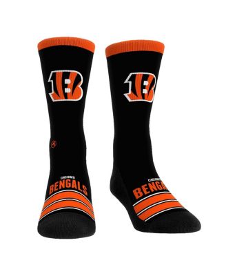 Rock Em Mens and Womens Cincinnati Bengals Gametime Stripe Crew Socks 3790₽