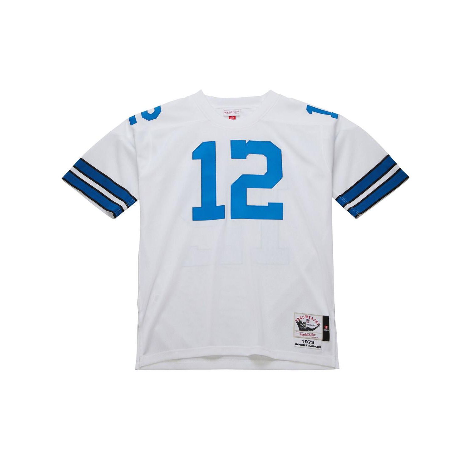 Men's Roger Staubach White Dallas Cowboys 1975 Authentic Throwback Retired Player Jersey