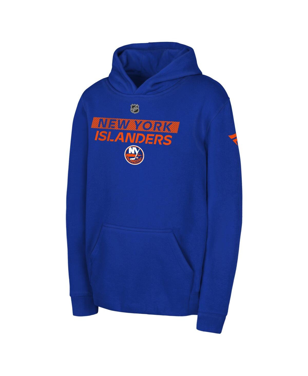 Outerstuff Big Boys And Girls Royal New York Islanders Authentic Pro Wordmark Fleece Pullover Hoodie In Royal