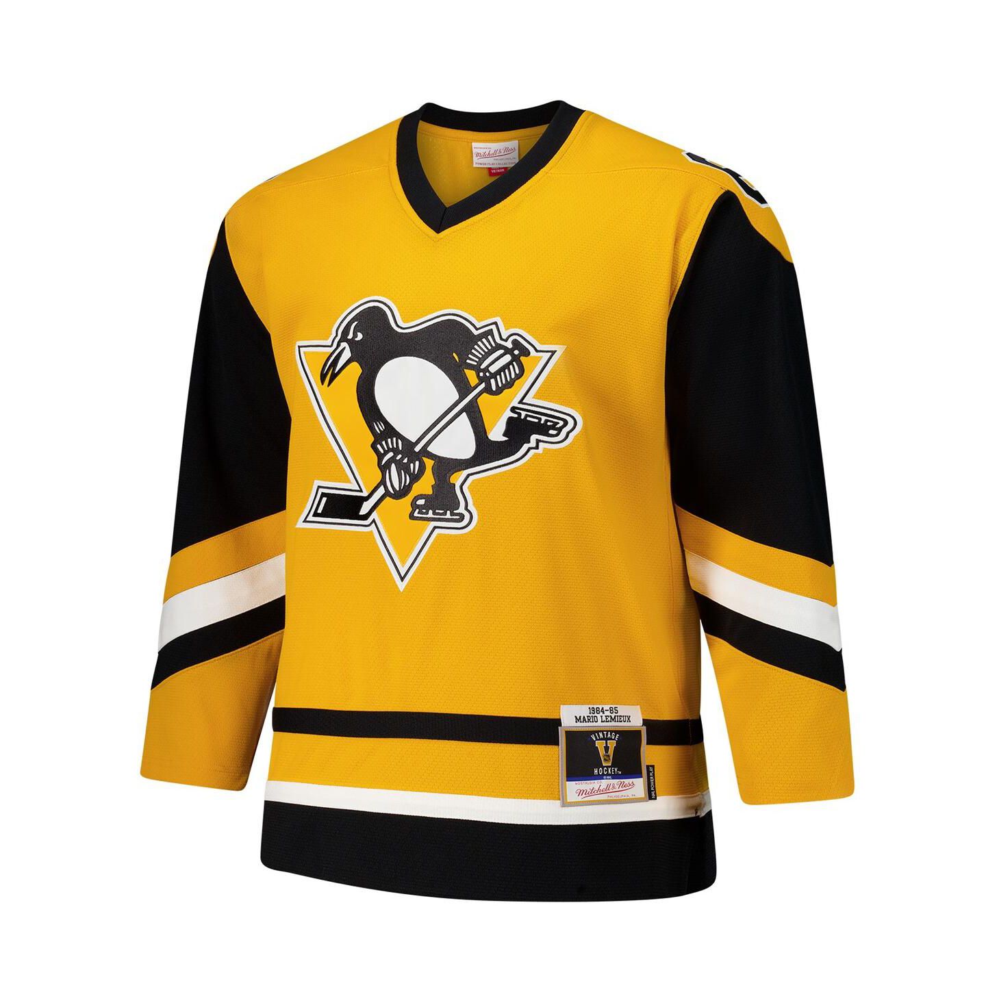 Мужской топ Mitchell & Ness Mario Lemieux Gold Pittsburgh Penguins 1984-85 Power Play Jersey — фото 4