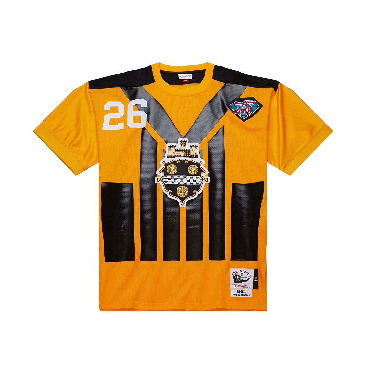 Мужской топ Mitchell & Ness Rod Woodson Gold Pittsburgh Steelers 1994 Authentic Throwback Retired Player Jersey — фото 3