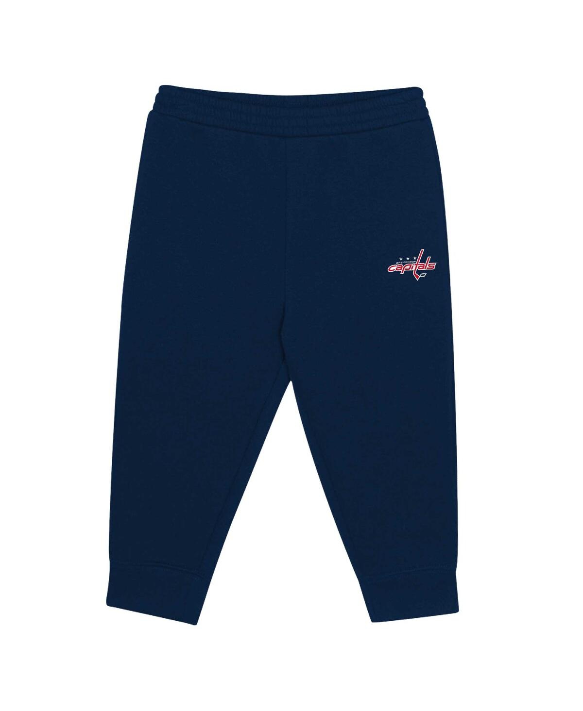 Outerstuff Toddler Navy/red Washington Capitals Puck Hero Fleece Hoodie And Sweatpants Set In Navy,red