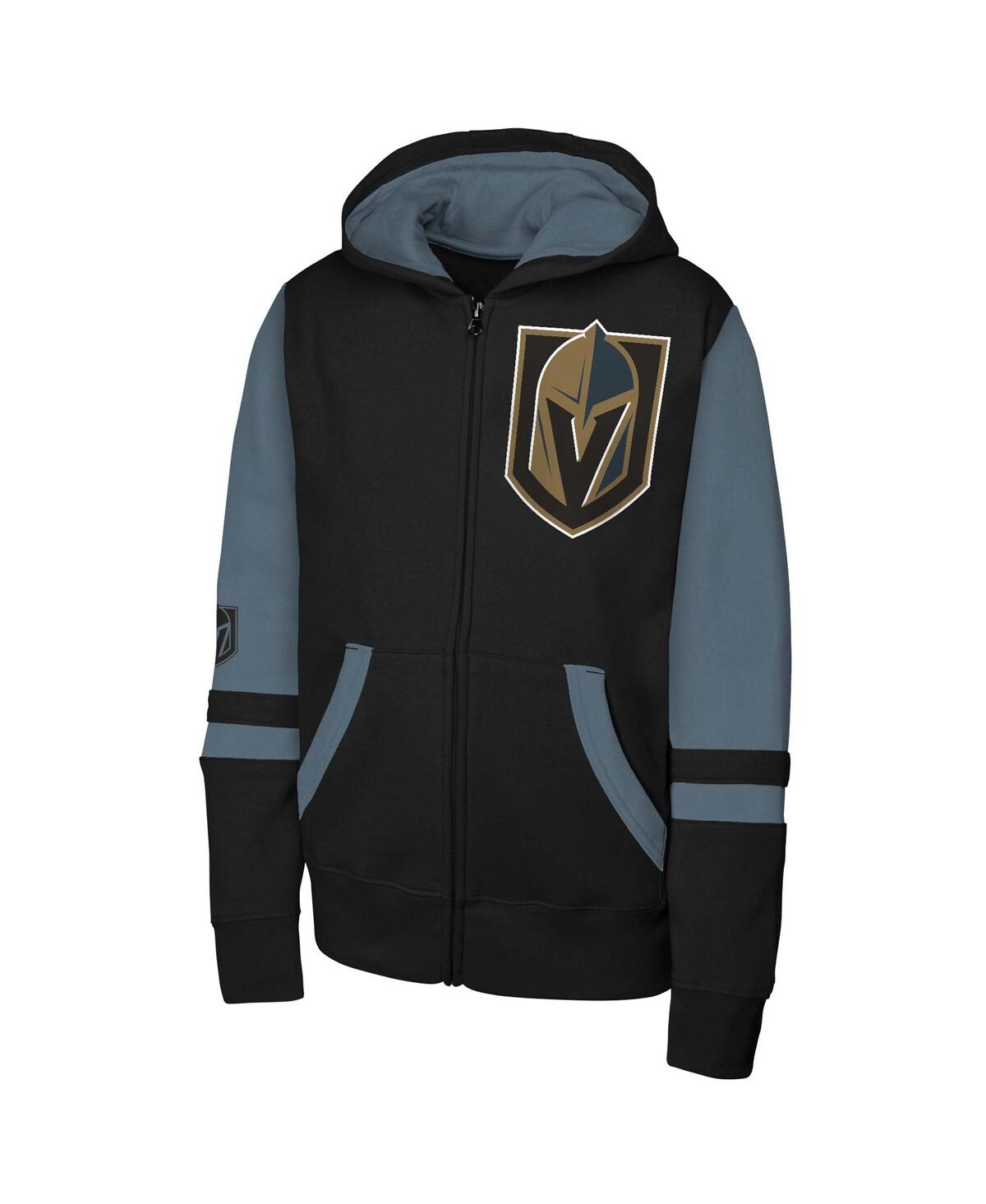 Outerstuff Big Boys And Girls Black Vegas Golden Knights Face Off Full-zip Hoodie In Black
