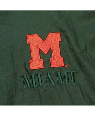 Men's Green Miami Hurricanes Anorak Vintage Logo Half-Zip Hoodie Jacket