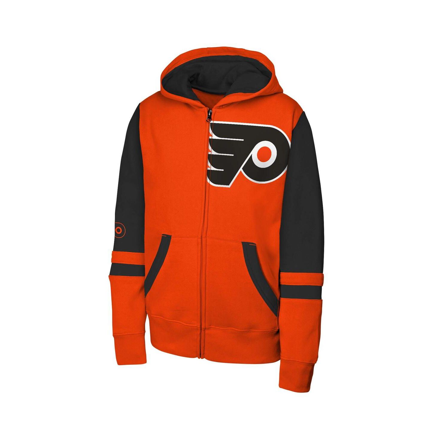Детское худи Outerstuff Orange Philadelphia Flyers Face Off Full-Zip — фото 3