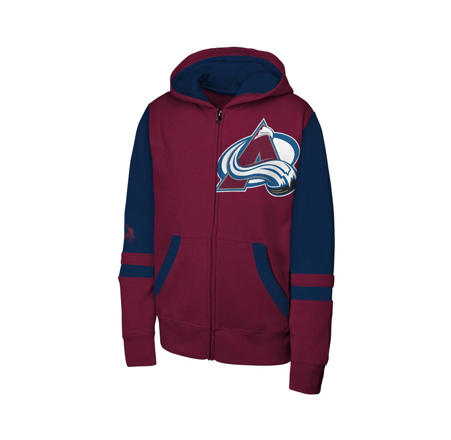 Big Boys and Girls Burgundy Colorado Avalanche Face Off Full-Zip Hoodie