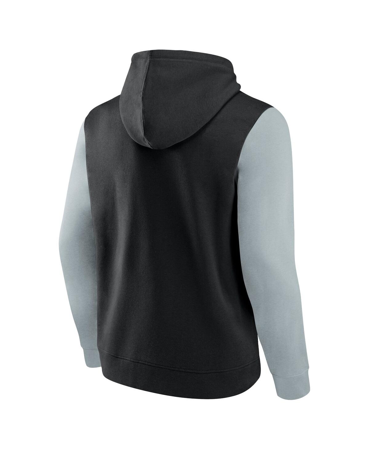Fanatics Men's Black/gray Las Vegas Raiders Big Tall Outline Pullover Hoodie In Black,gray