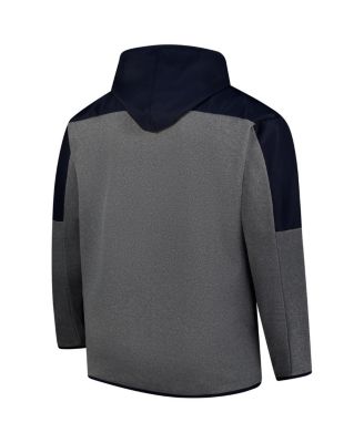 Men's Navy, Gray Michigan Wolverines Big Tall Pieced Full-Zip Hoodie Jacket