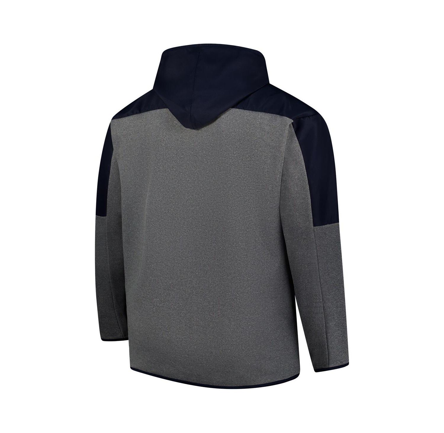 Men's Navy, Gray Michigan Wolverines Big & Tall Pieced Full-Zip Hoodie Jacket