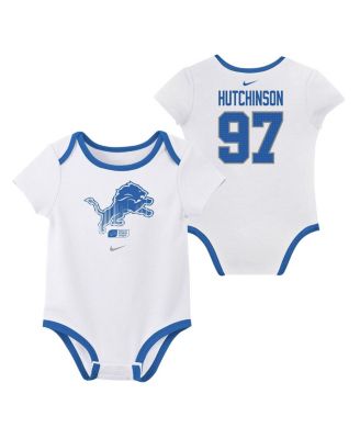 Big Boys and Girls Aidan Hutchinson Detroit Lions Name Number 3-Pack Bodysuit Set