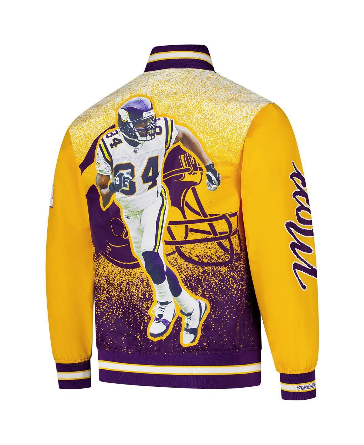 Mitchell & Ness Men's Randy Moss Purple Minnesota Vikings Retired Player Satin Full-zip Jacket In Purple